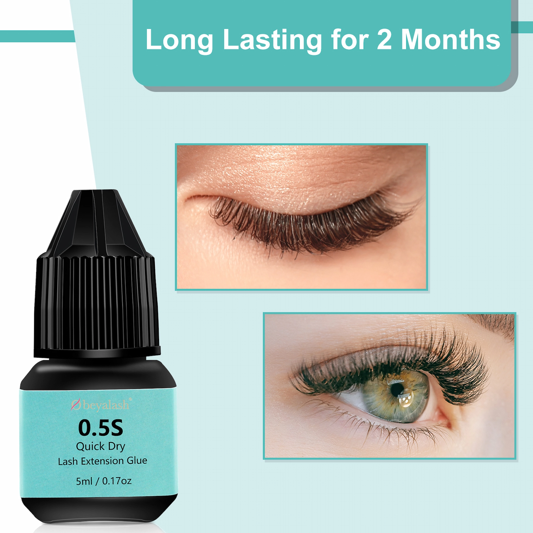 0.5S Quick Dry Eyelash Extension Glue Extra Strong Lasting For 2 Months