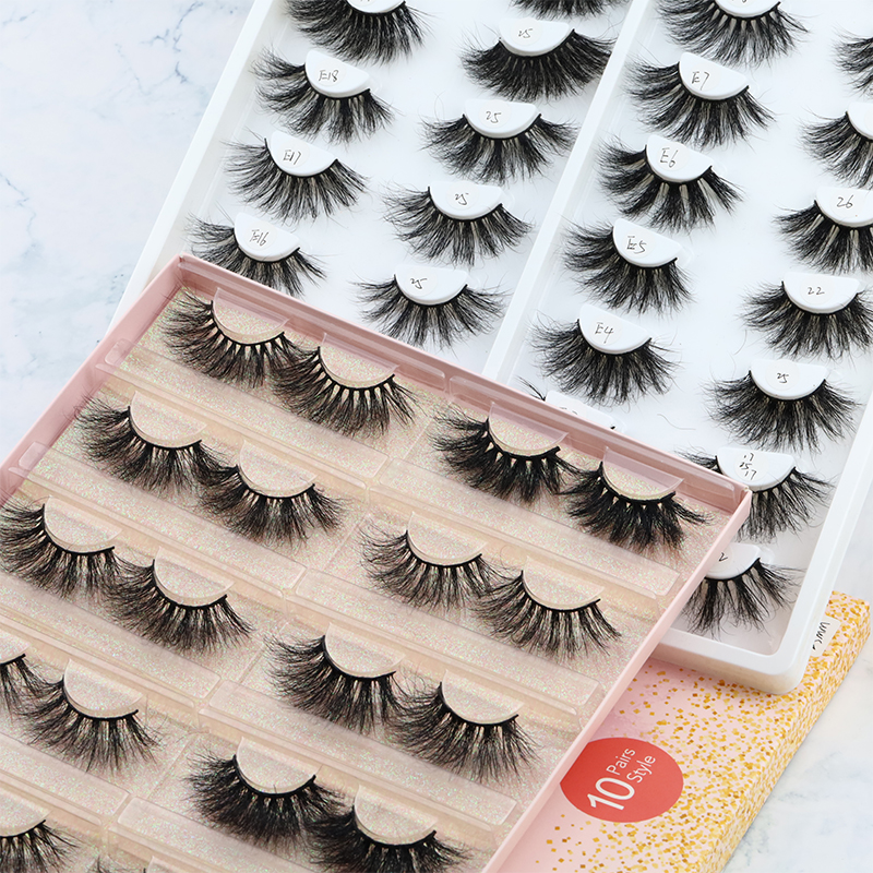 Custom package Private Label 5D mink eyelash wholelsale price soft band fluffy mink eyelash vendor JN