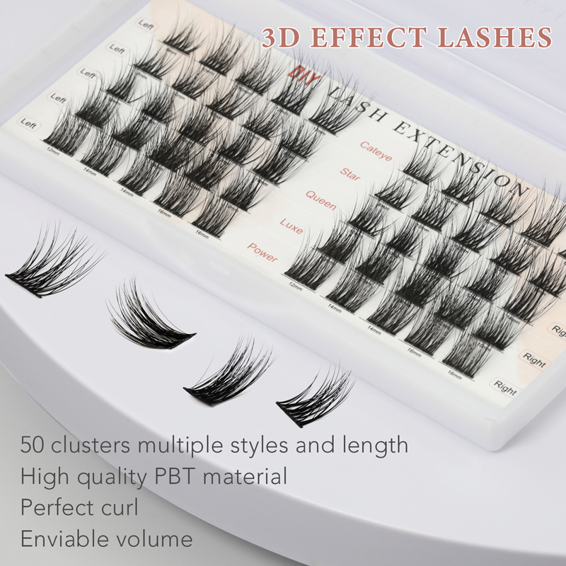 CLUSTER EYELASHES 3D DIY eyelash extension and DIY lash glue JN