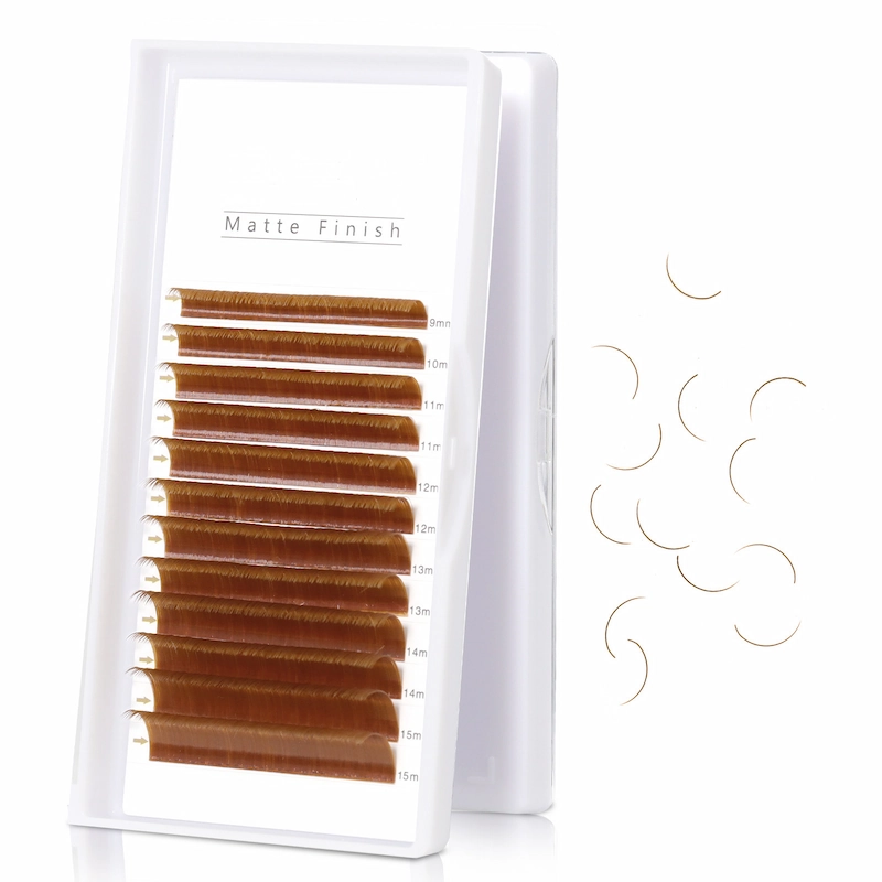 Hot Selling Brown Color Classic Eyelash Extensions with Private Label LM