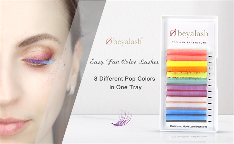 Wholesale 8-Mix color blooming volume colored eyelash extensions LM