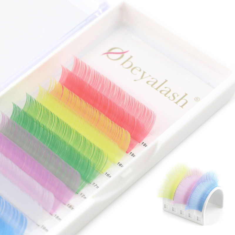 Color eyelash extension wholesale rainbow eyelash extension