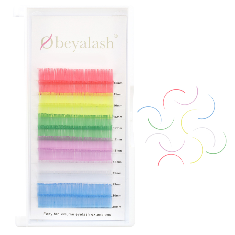 Colored Eyelash Extension Rainbow Eyelash Extension Private Label