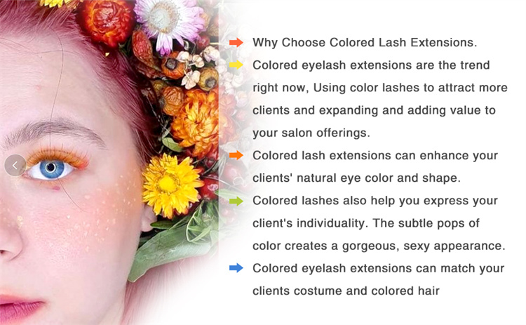 Wholesale 8-Mix color blooming volume colored eyelash extensions
