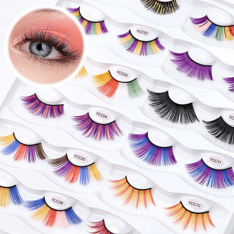 Colored Synthetic Hair False Eyelashes with Shinny...