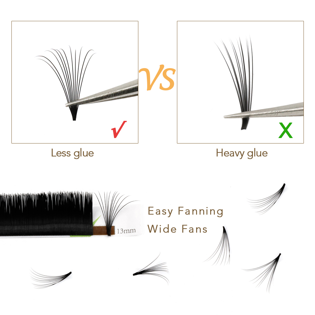 Fast delivery easy fan blooming eyelash extension private label