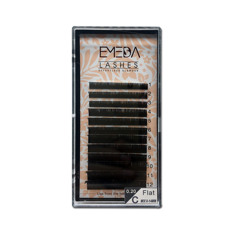 2020 new products super soft and super light high quality material flat eyelash extensions private label JN08 