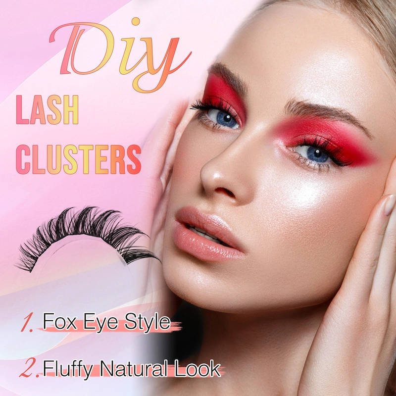 Hot Selling DIY Cluster Lashes Fox Eye Look Easy To Apply And Carry