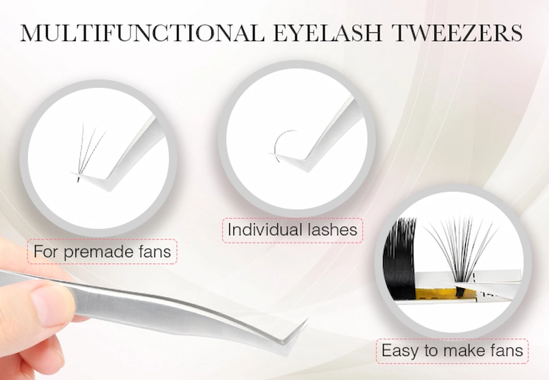 Stainless Steel Eyelash Extension Tweezers Separate Lashes And Make Fans LM