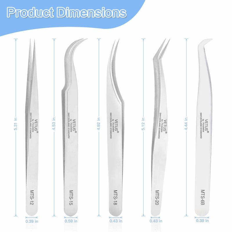 High Quality Eyelash Extension Tweezers Stainless Steel Multiple Use