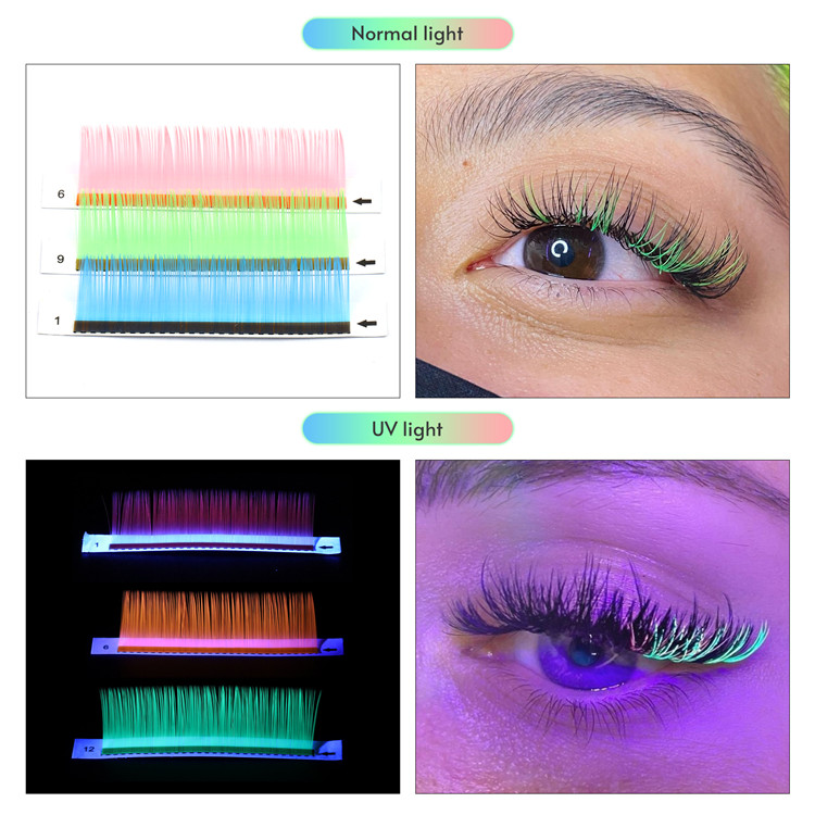 Neon Colored Eyelash Extensions Private Label LM