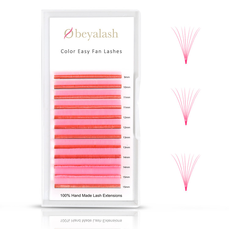 Hot Colored Pink Eyelash Extensions Wholesale LM