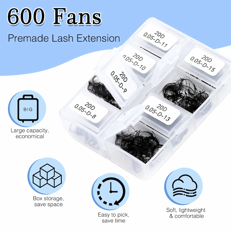 Wholesale Premade Loose Fan Lashes 0.05 20D 600pcs Lash Extension Save Your Time