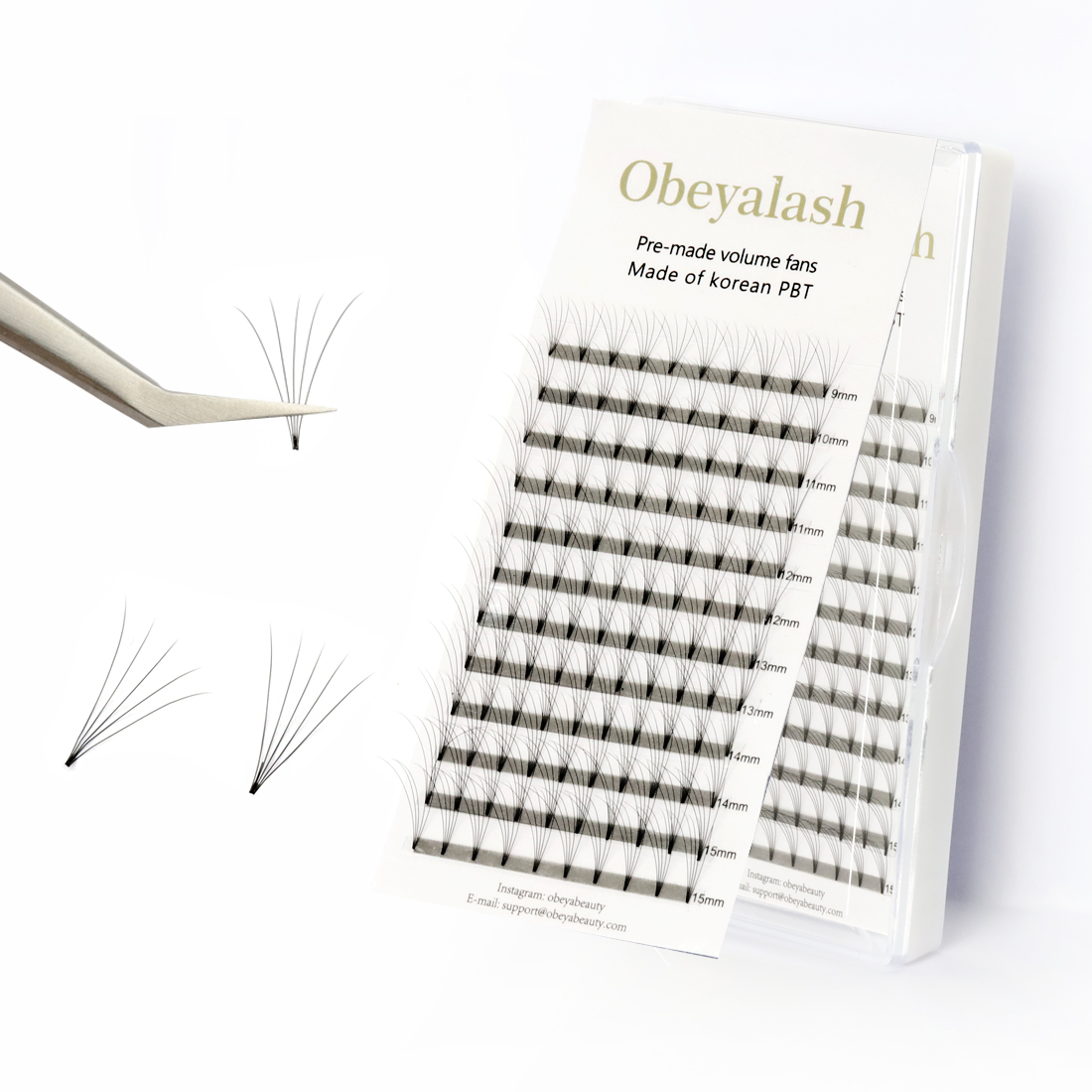 Private label eyelashes premade volume fans short stem volume lashes 0.05 0.07 0.10 JN15