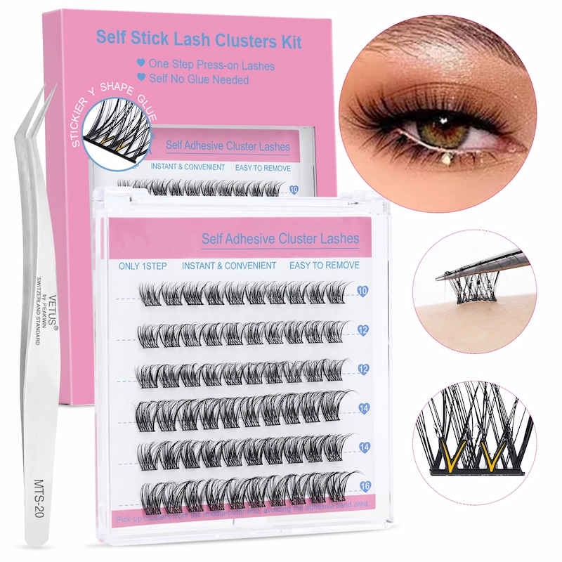 No Glue Needed Self Adhesive Press On DIY Cluster Lashes Apply Directly Private Label