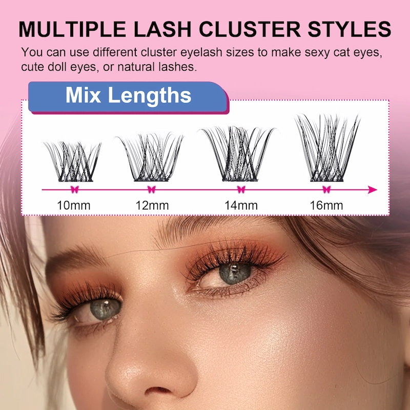 No Glue Needed Self Adhesive Press On DIY Cluster Lashes Apply Directly Private Label