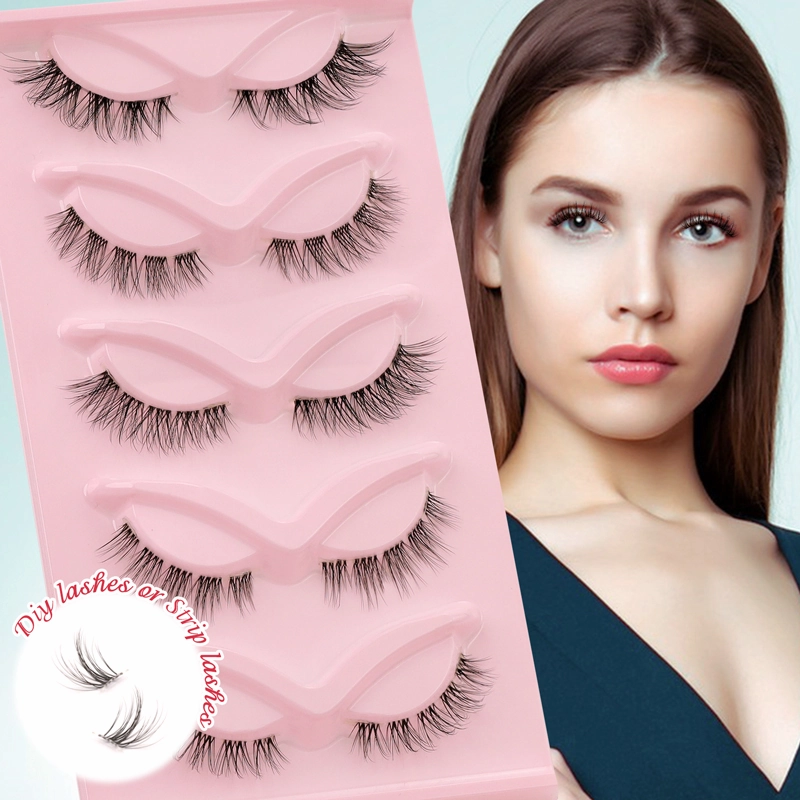 Private Label New Synthetic Hair Strip DIY Cluster Lashes Clear Band LM