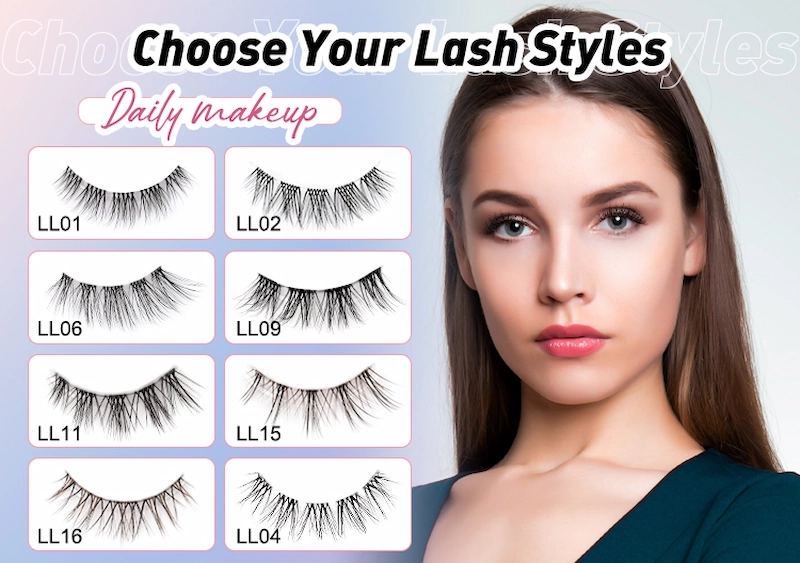 Private Label New Synthetic Hair Strip DIY Cluster Lashes Clear Band LM
